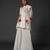 White floral printed chanderi kurta set