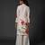 White floral printed chanderi kurta set