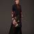 Black floral printed chanderi kurta set