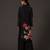 Black floral printed chanderi kurta set