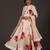 White floral printed chanderi anarkali