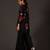 Black floral printed chanderi kurta set