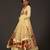 Yellow floral printed chanderi anarkali