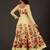 Yellow floral printed chanderi anarkali