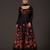 Black floral printed chanderi anarkali