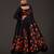 Black floral printed chanderi anarkali