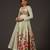 Green floral printed chanderi anarkali