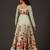 Green floral printed chanderi anarkali