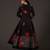 Black floral printed chanderi anarkali