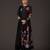Black floral printed chanderi anarkali