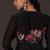 Black floral printed chanderi anarkali