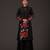 Black floral printed chanderi kurta set