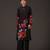 Black floral printed chanderi kurta set