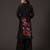 Black floral printed chanderi kurta set