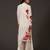 White floral printed chanderi kurta set