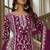 Purple embroidery & sequins work net straight palazzo suit - semi-stitched