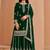 Green embroidery & sequins work georgette straight palazzo suit - semi-stitched