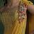 Yellow Plain Lycra Saree
