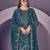 Teal Embroidered faux georgette semi stitched salwar suit