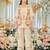 Cream indowestern crop top, jacket and palazzo set