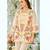 Cream indowestern crop top, jacket and palazzo set