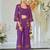 Dark purple indowestern crop top, jacket and palazzo set