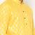 Men's festive lemon yellow printed kurta with white churidar