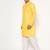 Men's festive lemon yellow printed kurta with white churidar