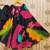 Black printed faux georgette lehenga and choli for girls