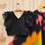 Black printed faux georgette lehenga and choli for girls