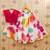 Pink printed faux georgette lehenga and choli for girls