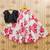 Black printed faux georgette lehenga and choli for girls
