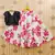 Black printed faux georgette lehenga and choli for girls