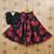 Black printed faux georgette lehenga and choli for girls