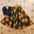 Black printed faux georgette lehenga and choli for girls