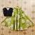 Black printed faux georgette lehenga and choli for girls