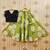 Black printed faux georgette lehenga and choli for girls