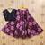 Black printed faux georgette lehenga and choli for girls
