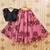 Black printed faux georgette lehenga and choli for girls