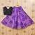 Black printed faux georgette lehenga and choli for girls