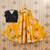 Black printed faux georgette lehenga and choli for girls