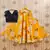 Black printed faux georgette lehenga and choli for girls