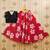 Black printed faux georgette lehenga and choli for girls