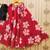 Black printed faux georgette lehenga and choli for girls