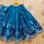 Turquoise embroidered taffeta lehenga and choli for girls