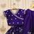 Blue embroidered taffeta lehenga and choli for girls