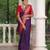 Purple Khadi Georgette silk blend Saree
