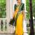 Yellow Khadi Georgette silk blend Saree