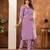 Lavender Designer Straight Kurti Pant Dupatta Set with Embroidery and Hand Work