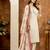 Off white Designer Straight Kurti Pant Dupatta Set With Embroidery And Hand Work